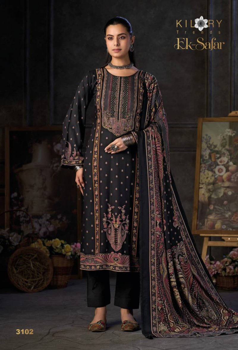 Ek Safar By Kilory Viscose Pashmina Dress Material